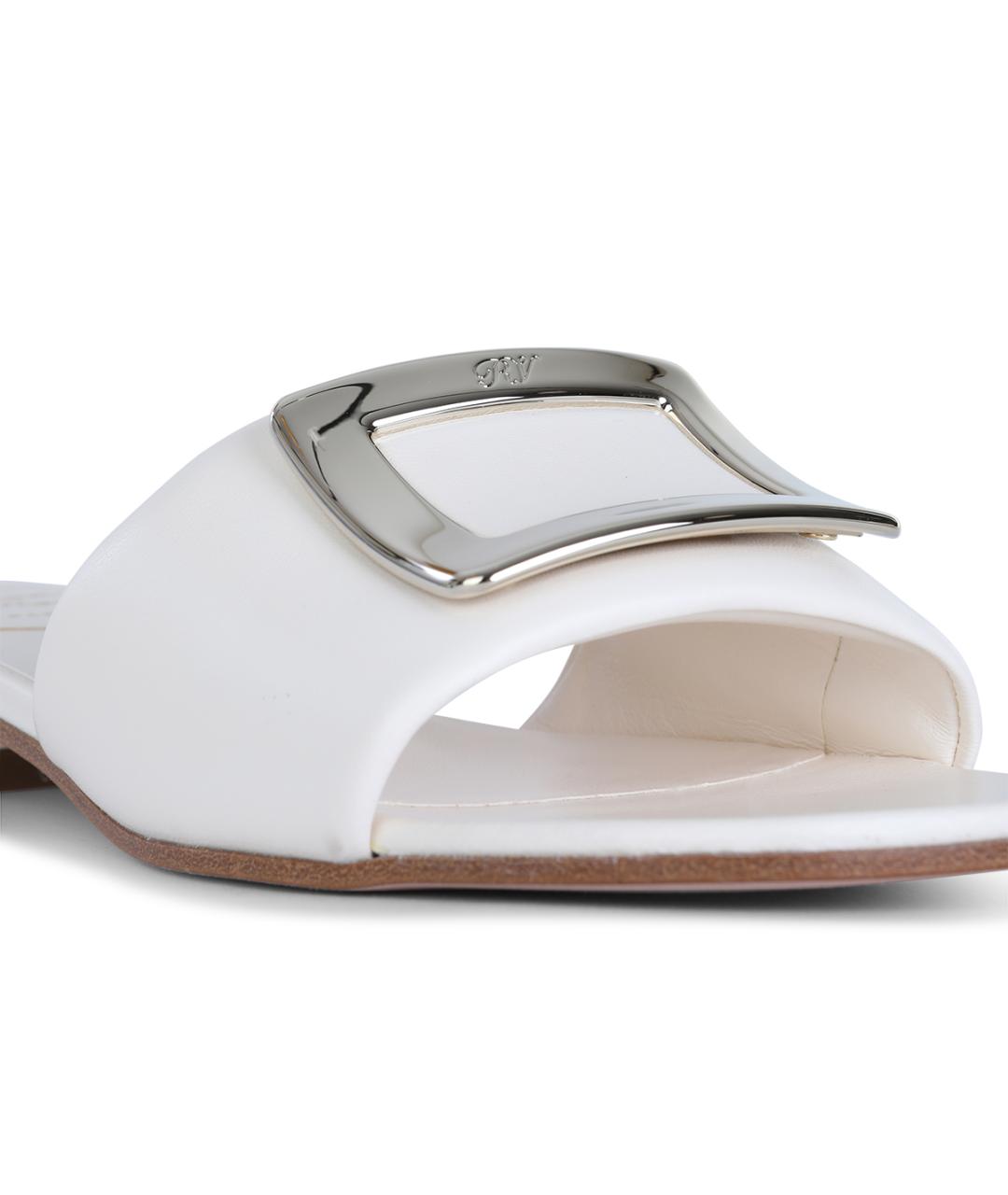 ROGER VIVIER Белые кожаные босоножки, фото 4