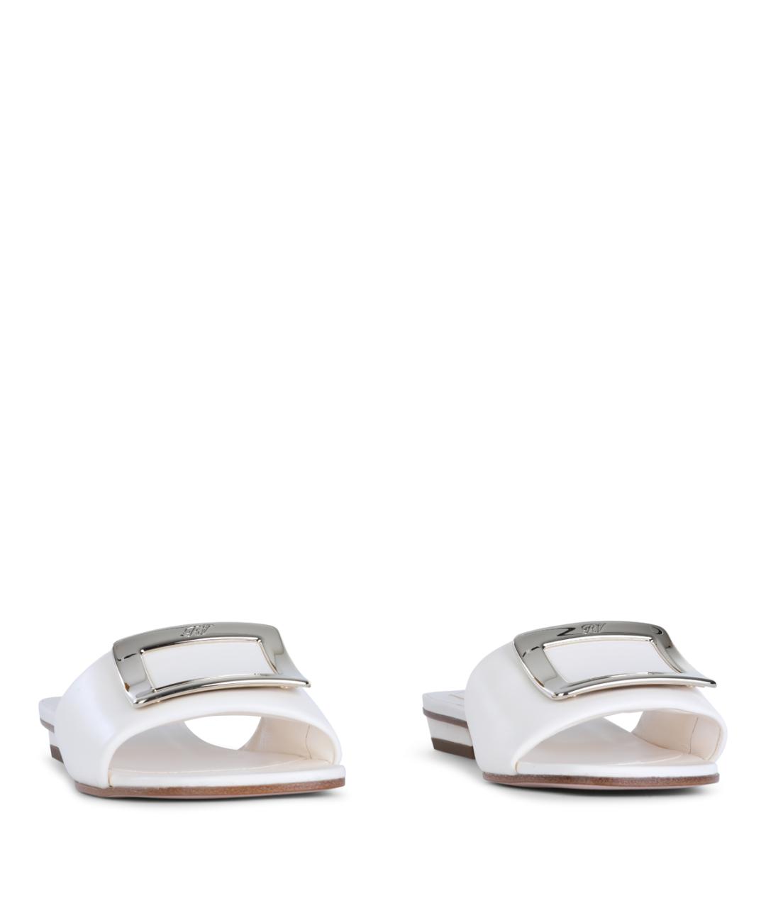 ROGER VIVIER Белые кожаные босоножки, фото 2