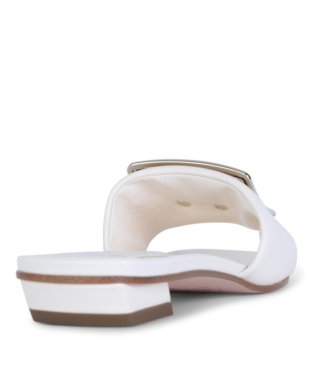 ROGER VIVIER Белые кожаные босоножки, фото 3