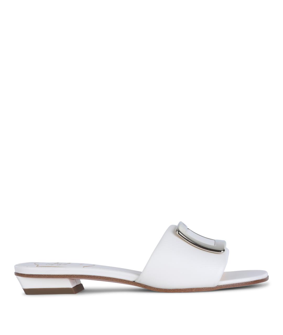 ROGER VIVIER Белые кожаные босоножки, фото 1