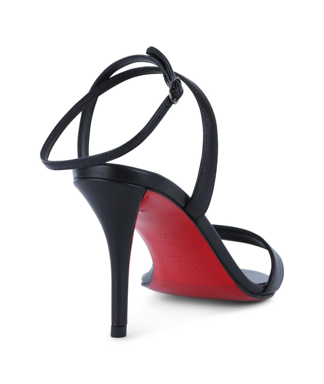 CHRISTIAN LOUBOUTIN Черные кожаные босоножки, фото 3