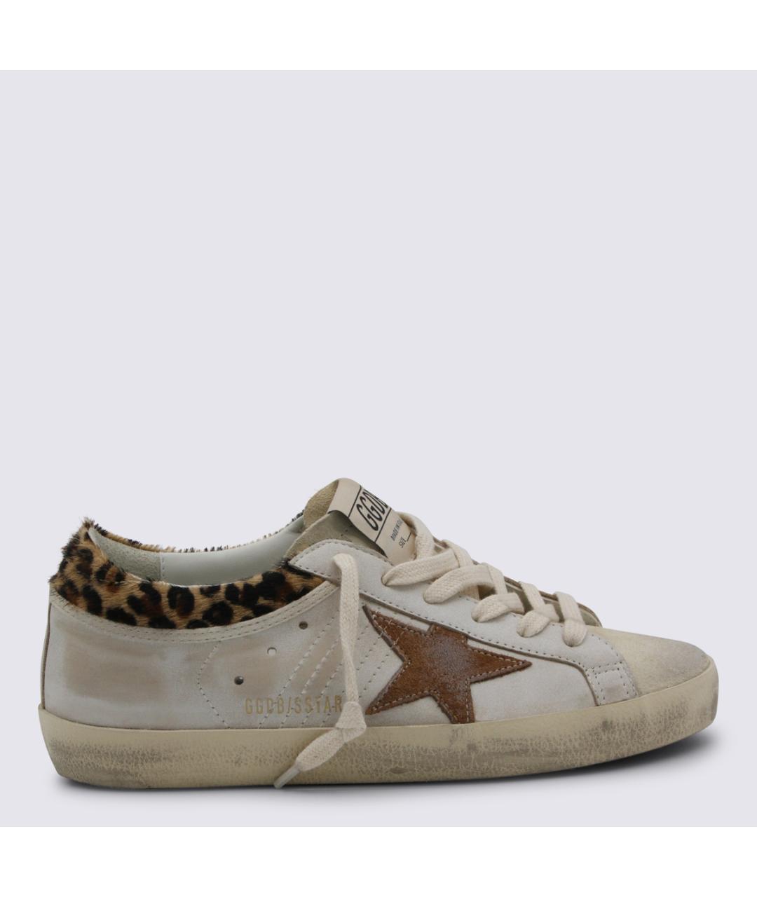 GOLDEN GOOSE DELUXE BRAND Бежевые кожаные кеды, фото 2