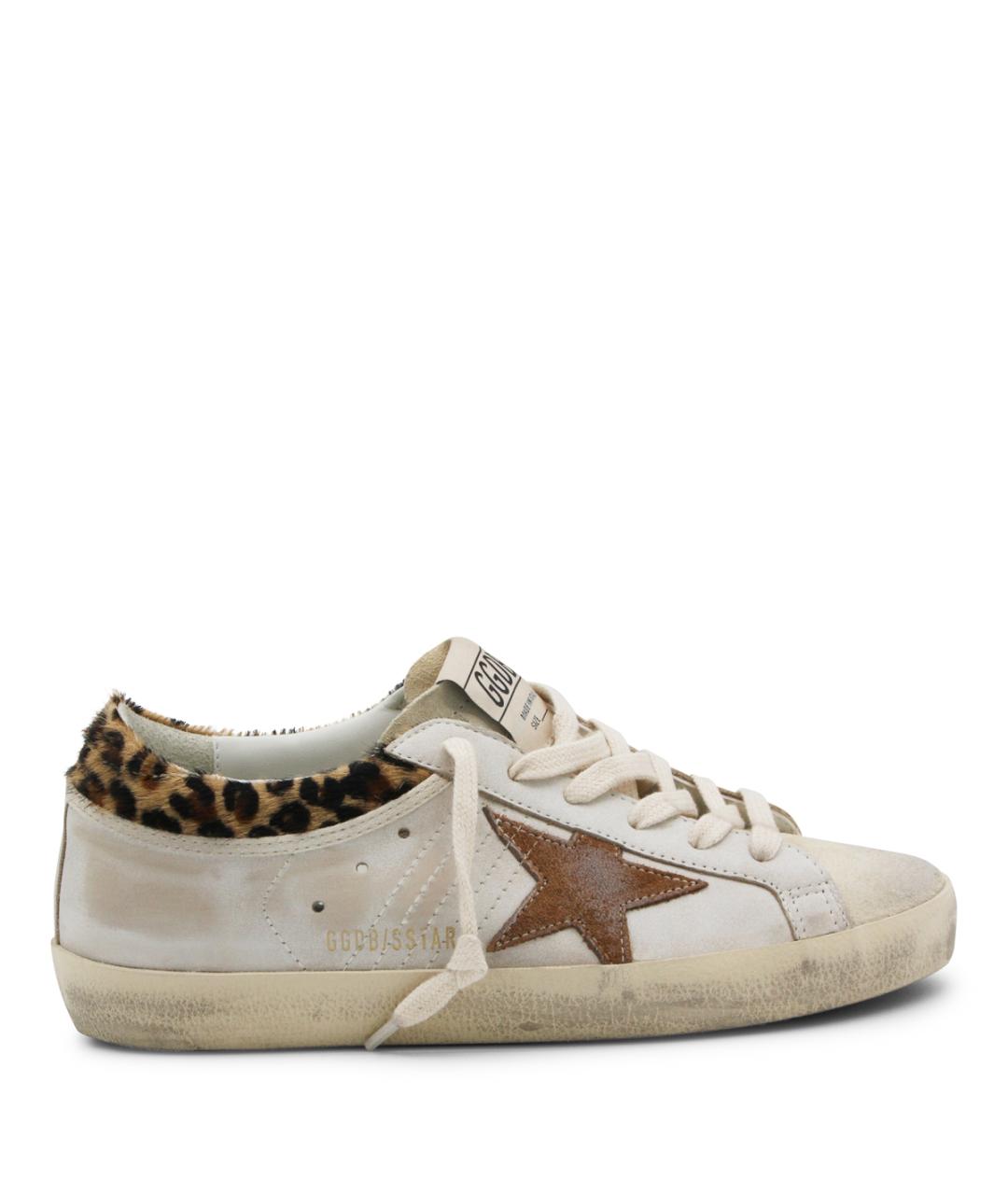 GOLDEN GOOSE DELUXE BRAND Бежевые кожаные кеды, фото 1