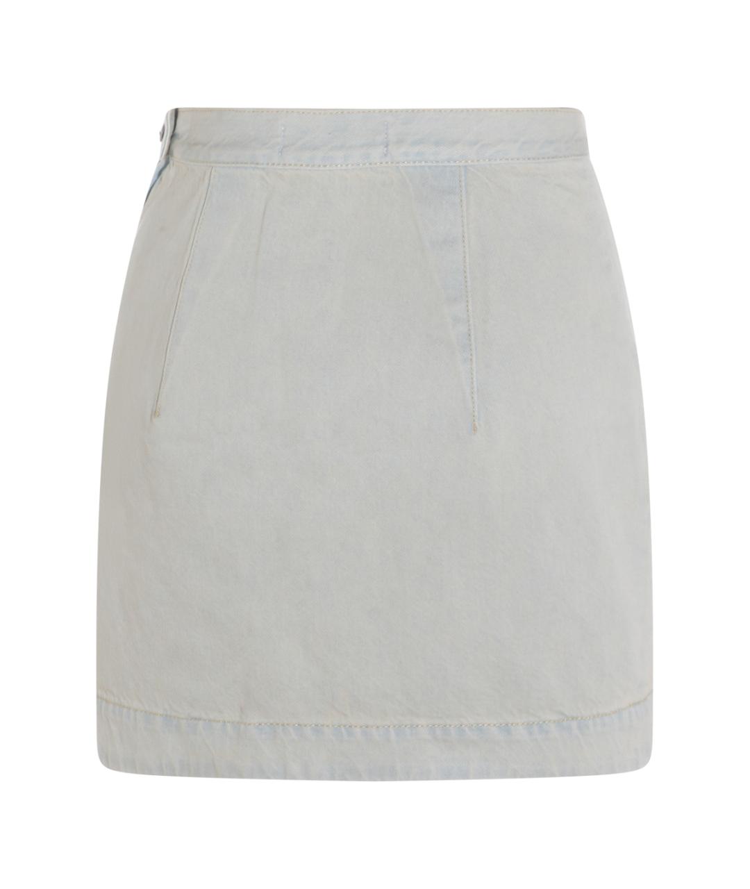VIVIENNE WESTWOOD Голубая хлопковая юбка мини, фото 2
