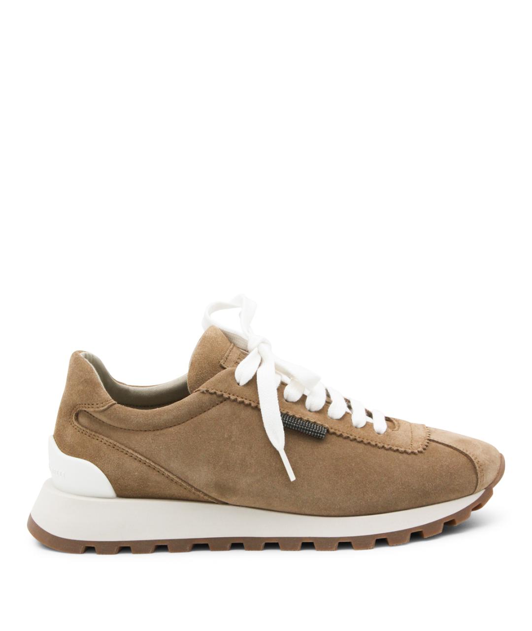 BRUNELLO CUCINELLI Коричневые замшевые кроссовки, фото 1