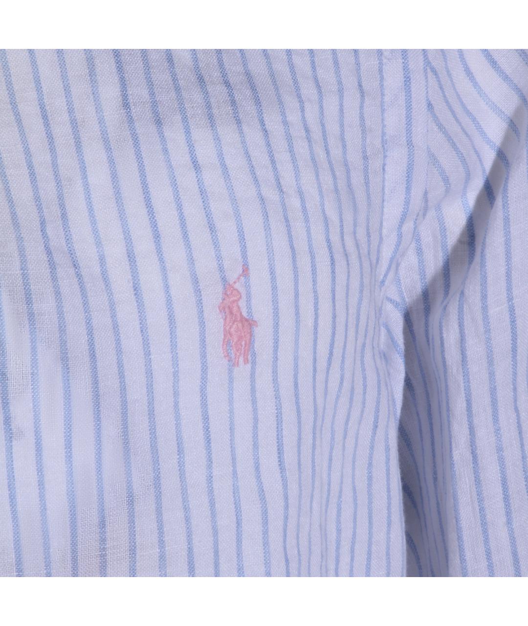 POLO RALPH LAUREN Голубая льняная кэжуал рубашка, фото 4