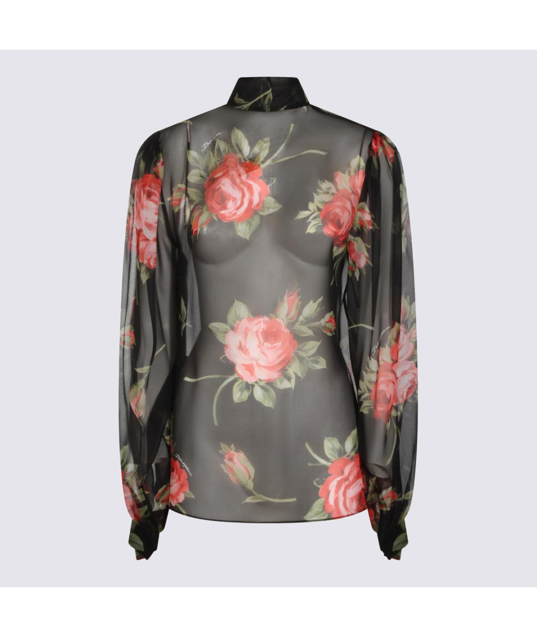 DOLCE&GABBANA Черная шелковая блузы, фото 2