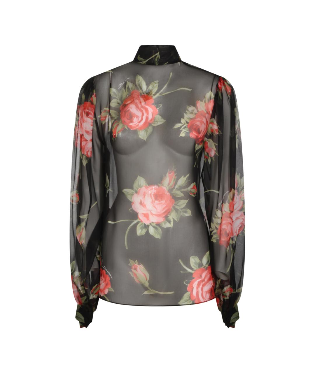 DOLCE&GABBANA Черная шелковая блузы, фото 1