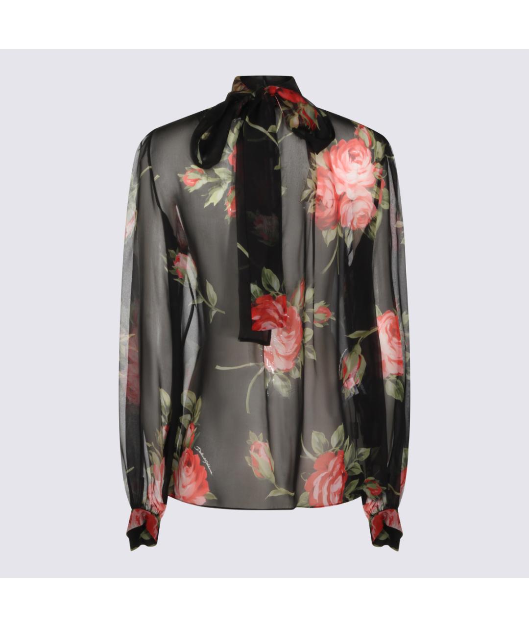 DOLCE&GABBANA Черная шелковая блузы, фото 3