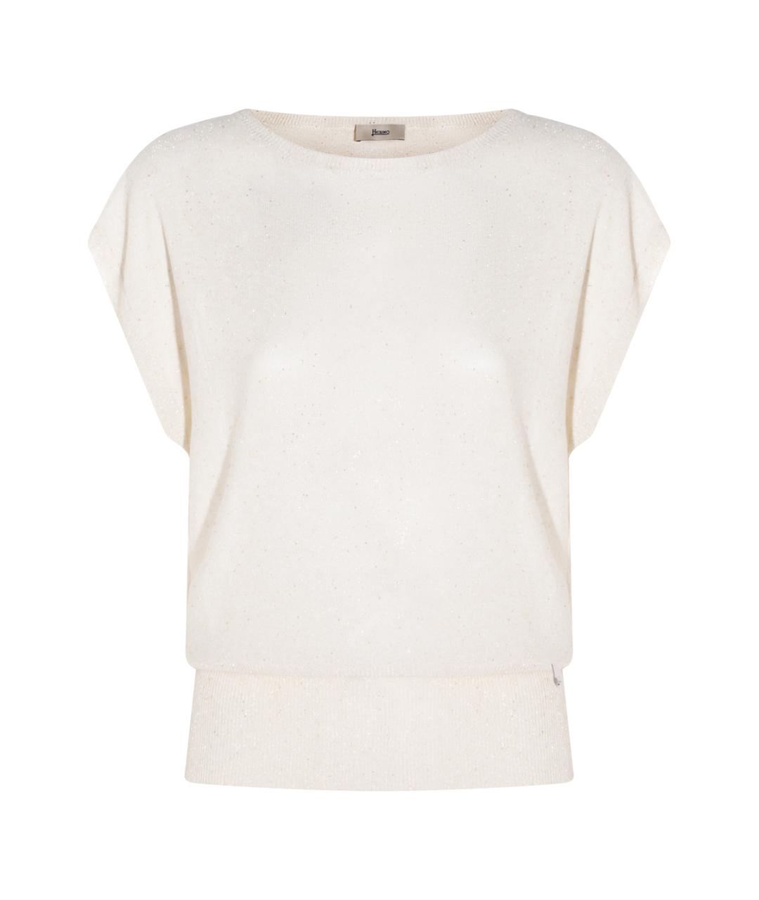 HERNO Белая вискозная футболка, фото 1