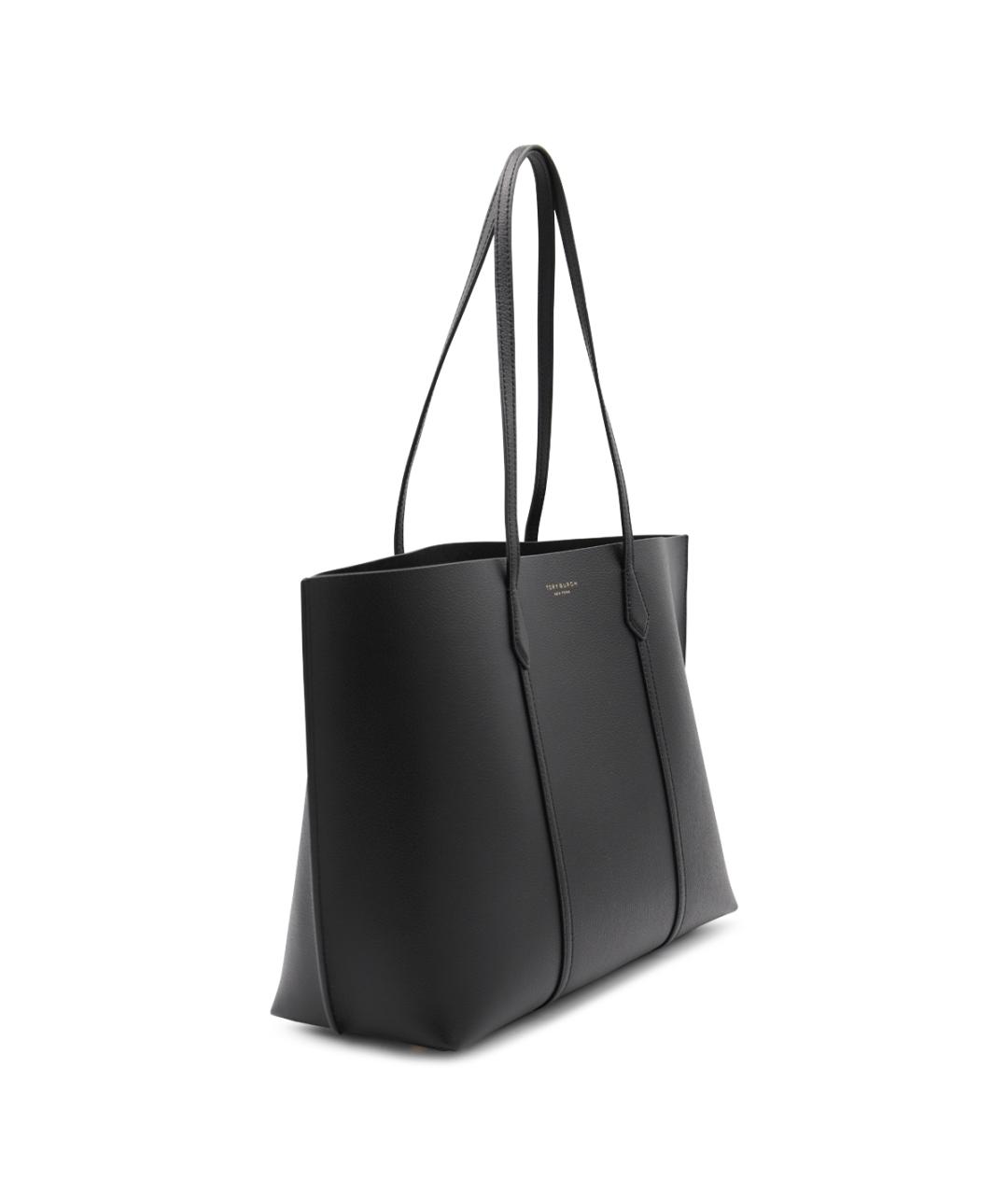 TORY BURCH Черная кожаная сумка тоут, фото 2