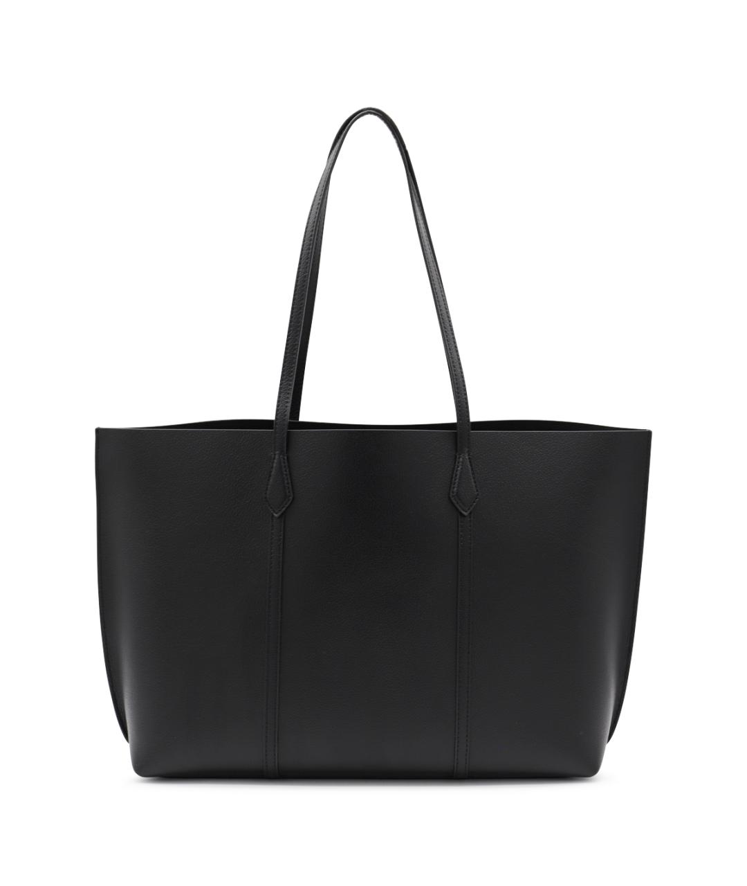 TORY BURCH Черная кожаная сумка тоут, фото 3