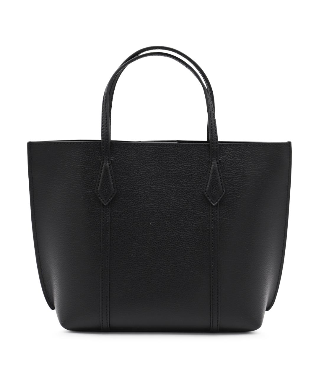 TORY BURCH Черная кожаная сумка тоут, фото 3