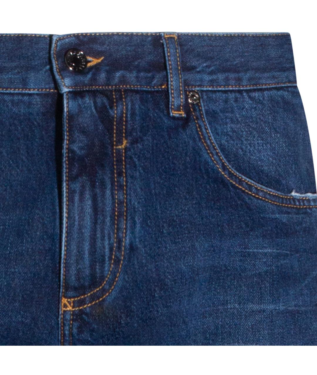 DOLCE&GABBANA Синие хлопковые прямые джинсы, фото 3