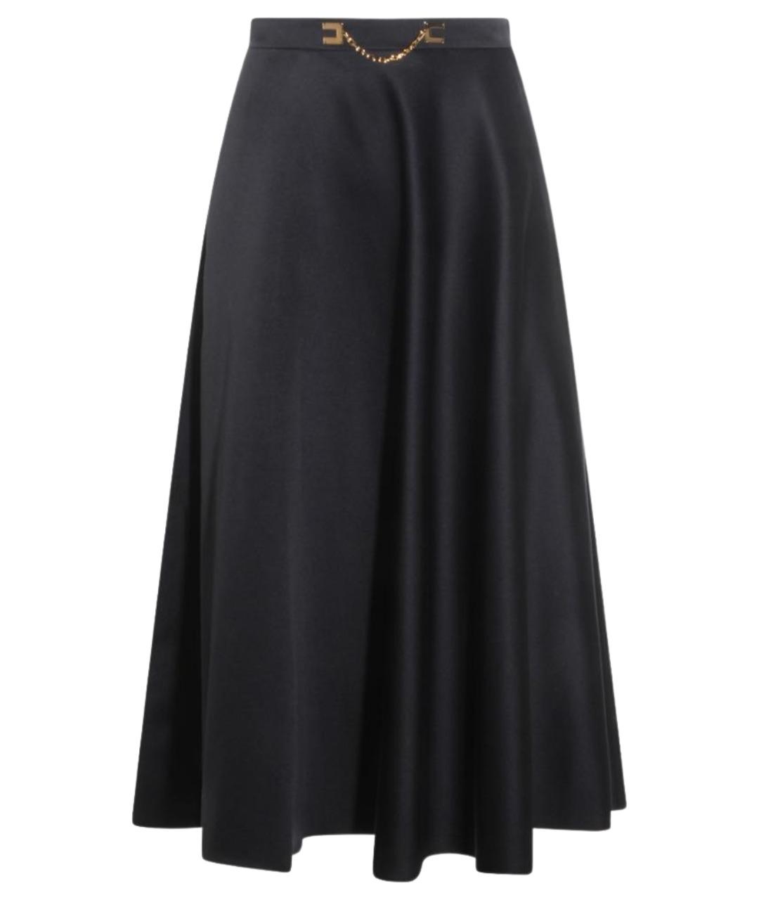 ELISABETTA FRANCHI Черная полиэстеровая юбка миди, фото 1