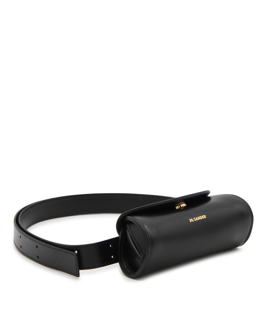 JIL SANDER Черная кожаная поясная сумка, фото 2