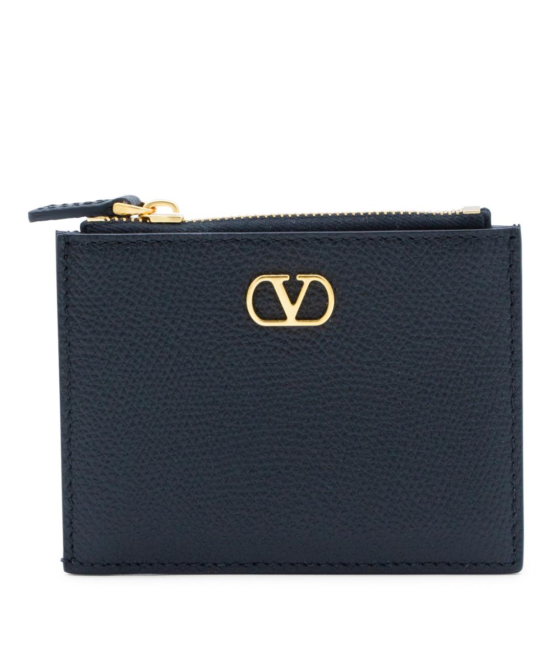 VALENTINO Черный кожаный кошелек, фото 1