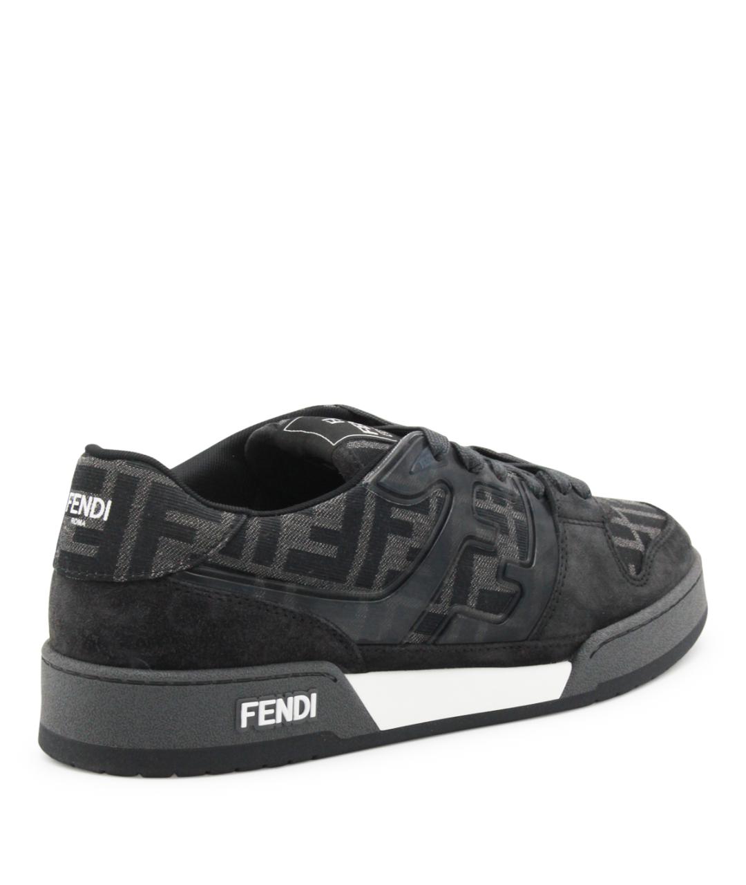 FENDI Антрацитовые текстильные низкие кроссовки / кеды, фото 3