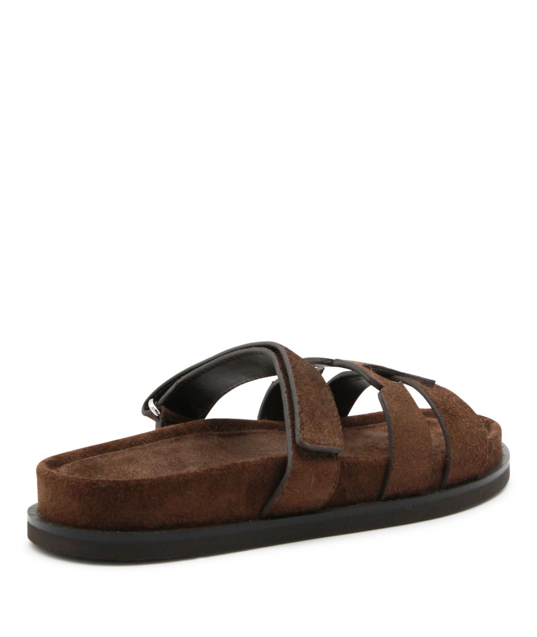 TORY BURCH Коричневые замшевые босоножки, фото 3