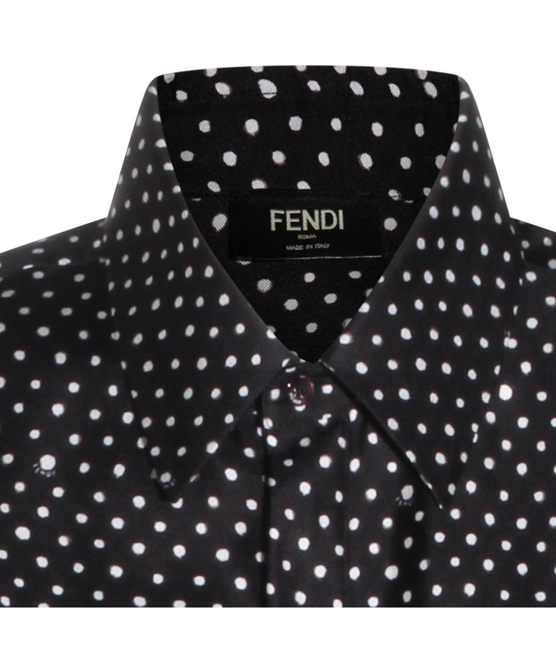 FENDI Черная шелковая кэжуал рубашка, фото 3