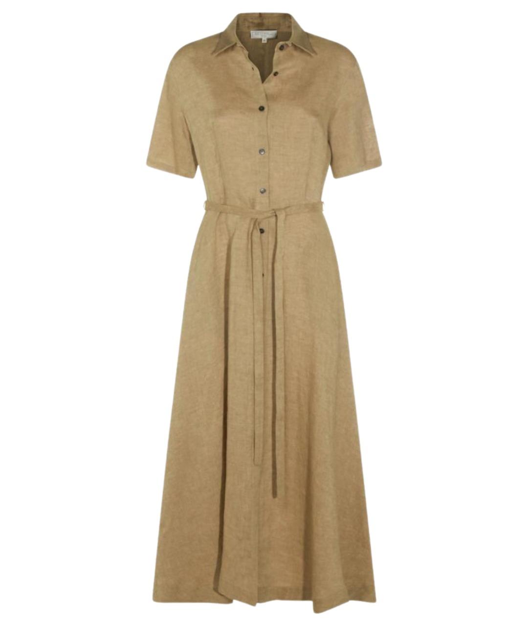 ANTONELLI FIRENZE Бежевое льняное повседневное платье, фото 1