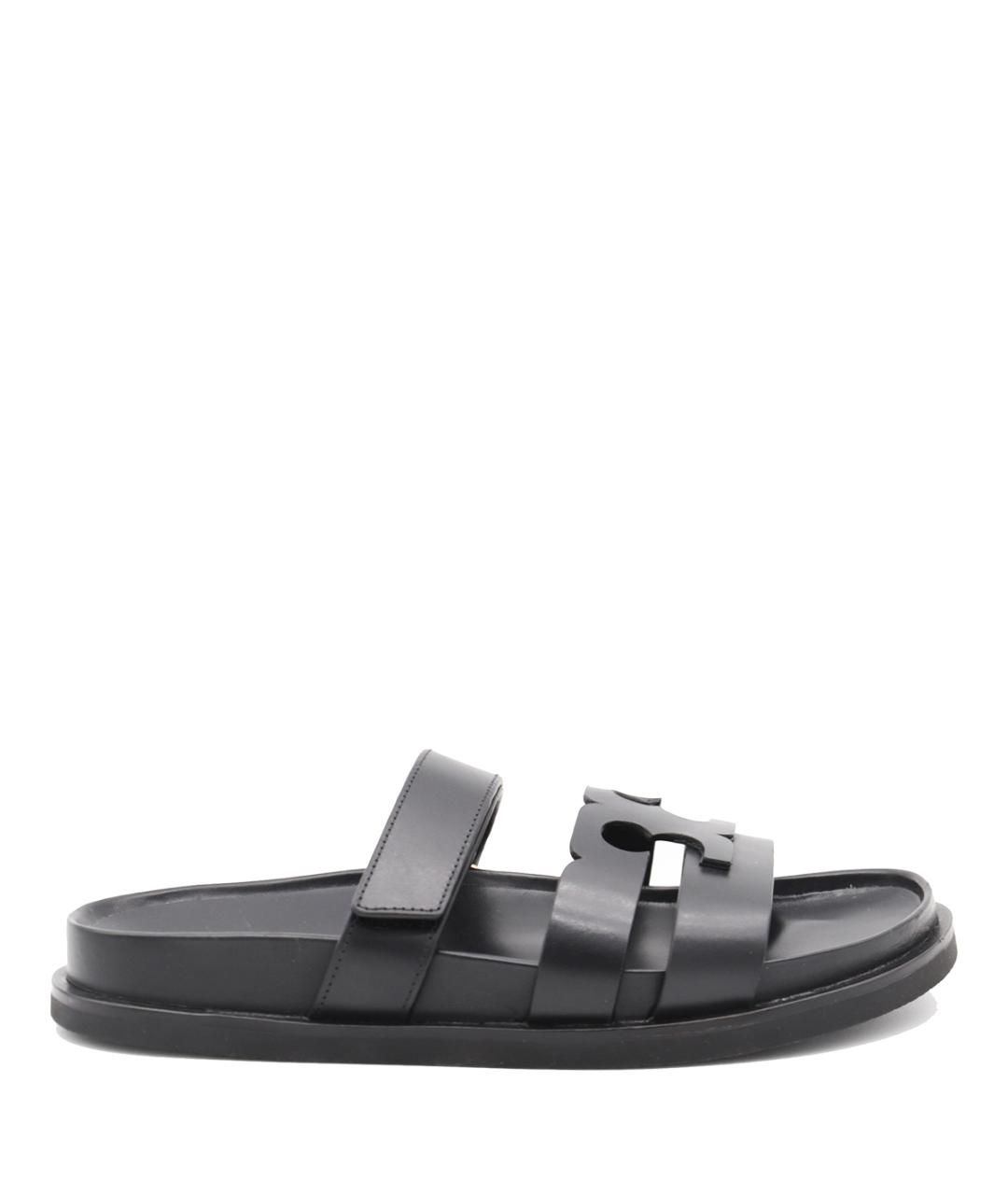 TORY BURCH Черные кожаные сандалии, фото 1