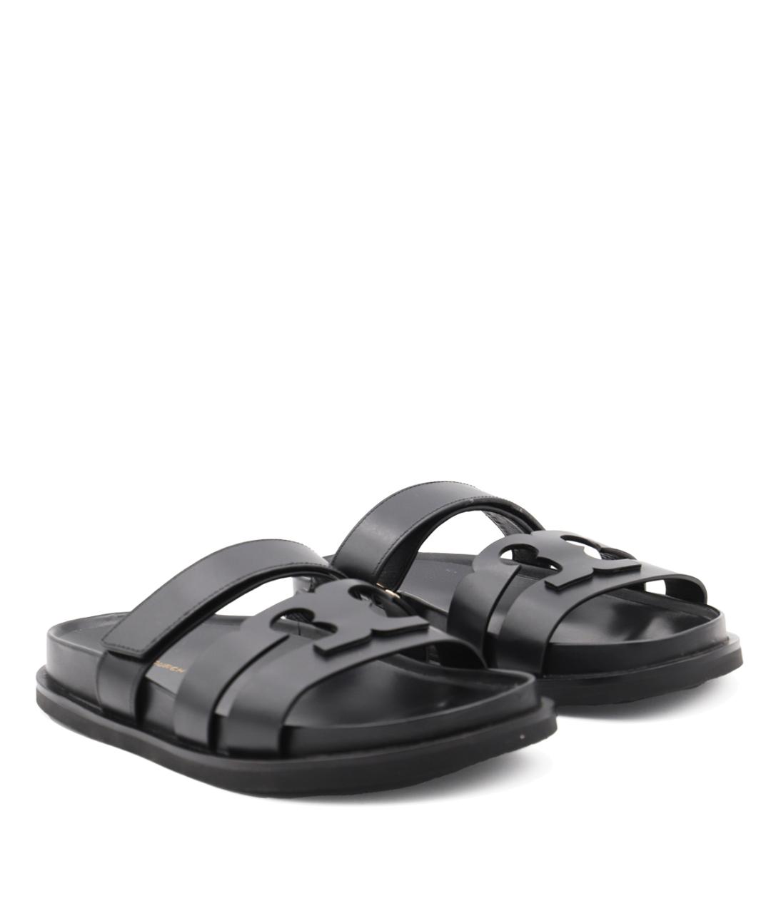 TORY BURCH Черные кожаные сандалии, фото 2