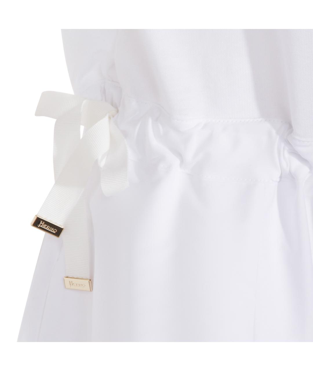 HERNO Белое хлопковое повседневное платье, фото 3
