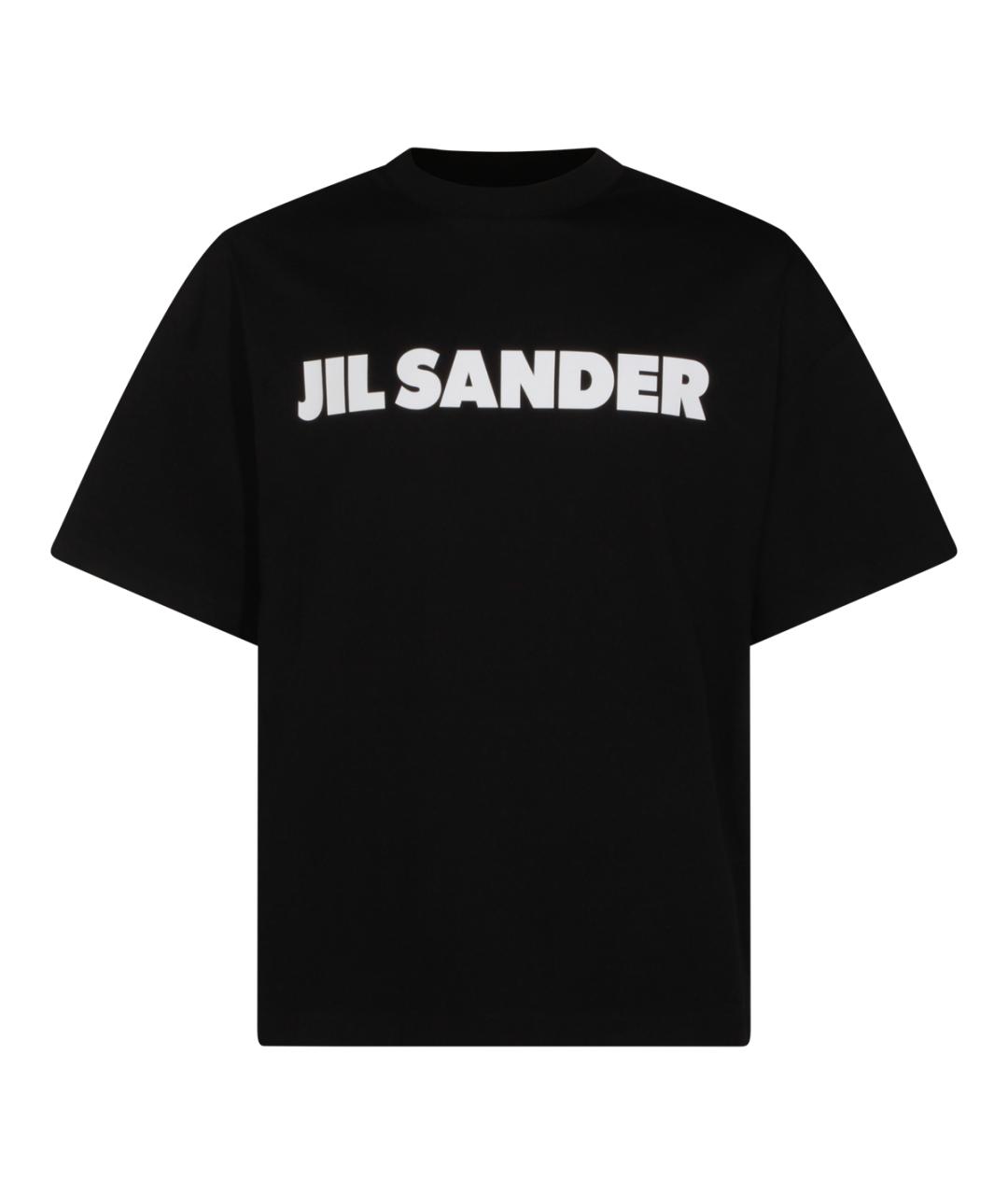 JIL SANDER Черная хлопковая футболка, фото 1