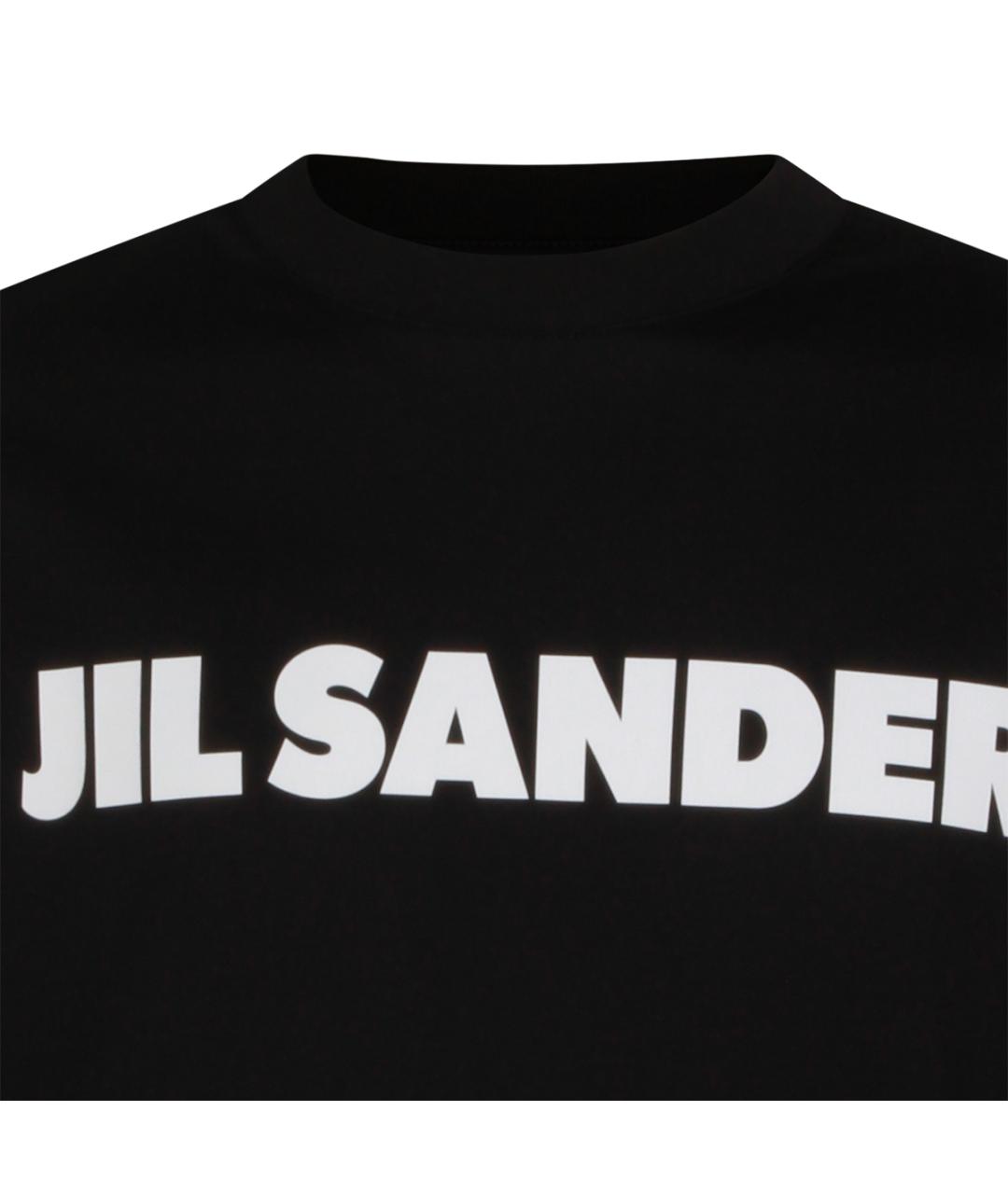JIL SANDER Черная хлопковая футболка, фото 3