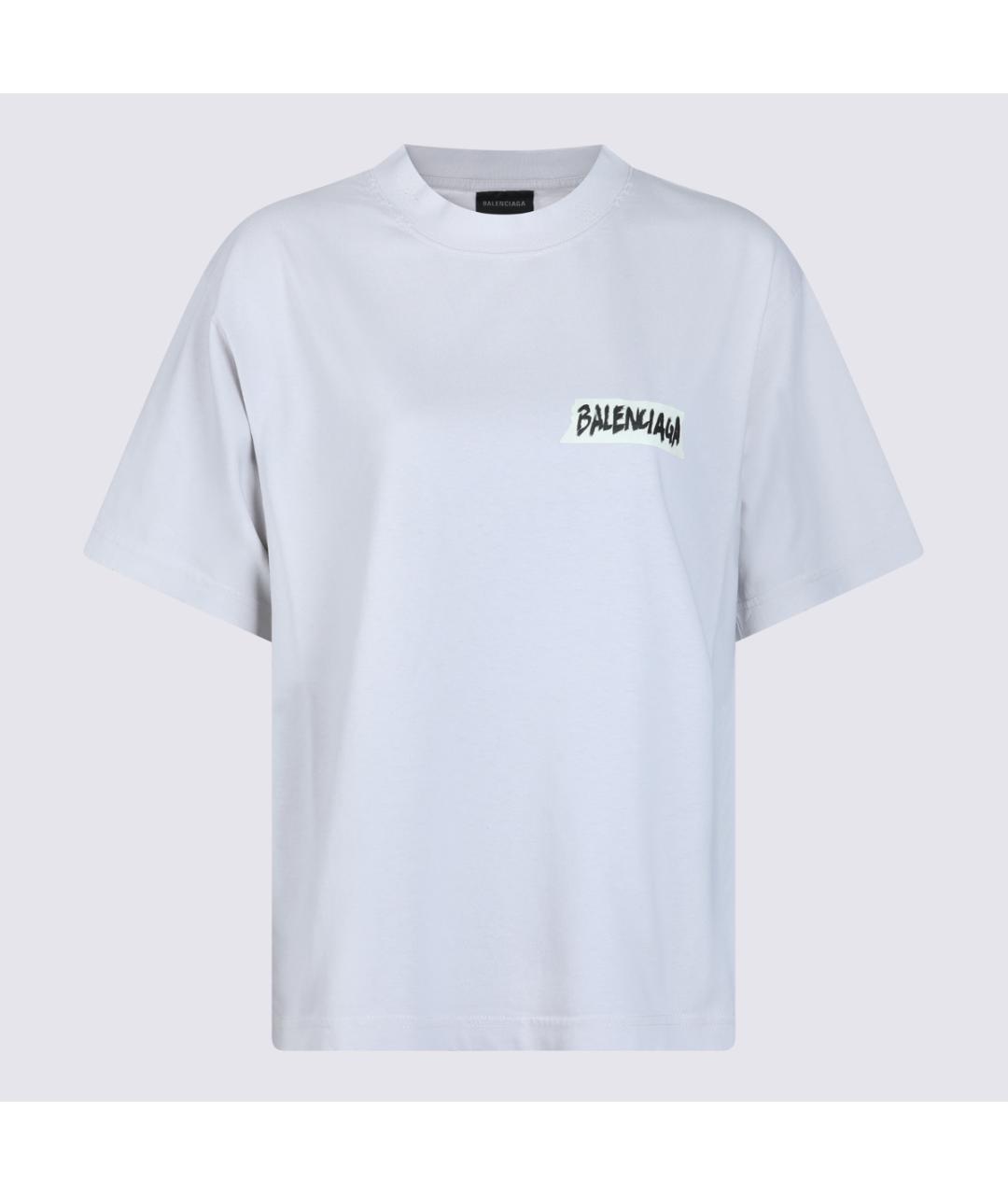 BALENCIAGA Белая хлопковая футболка, фото 2