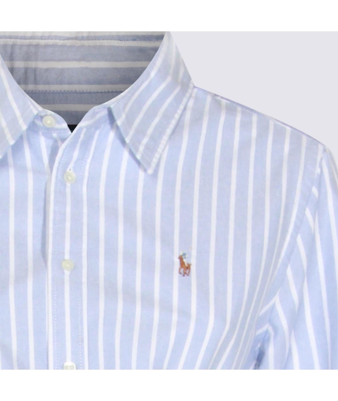 POLO RALPH LAUREN Голубое хлопковое повседневное платье, фото 4