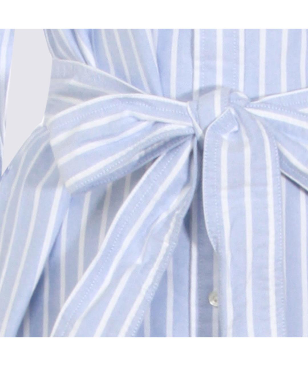 POLO RALPH LAUREN Голубое хлопковое повседневное платье, фото 5