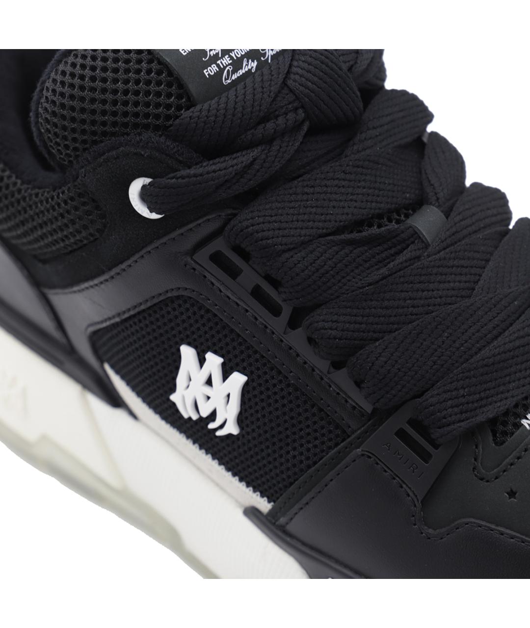 AMIRI Черные кожаные низкие кроссовки / кеды, фото 4