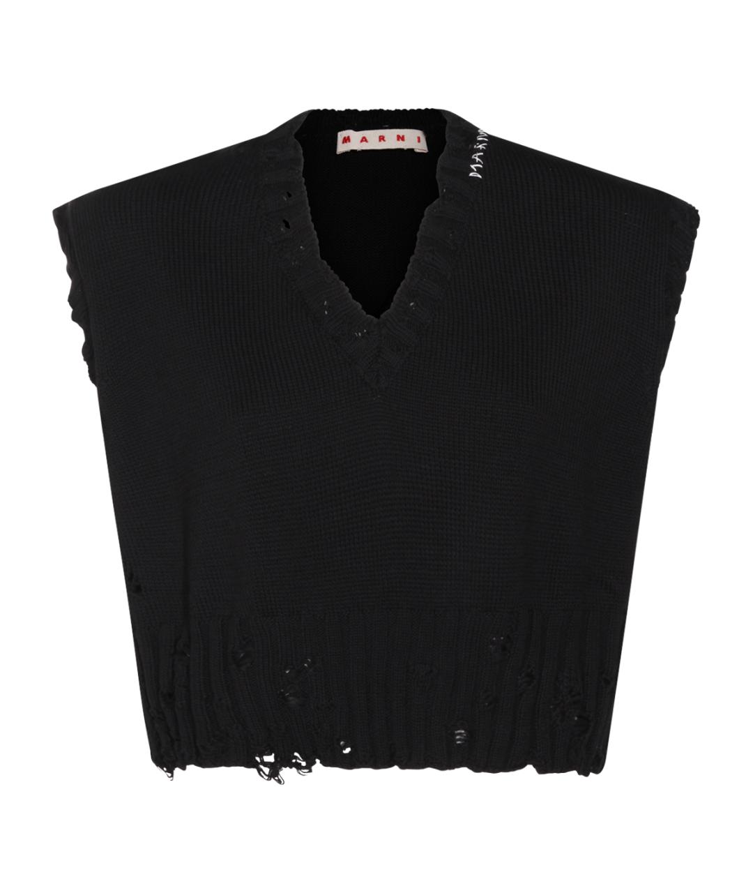 MARNI Черная хлопковая жилетка, фото 1