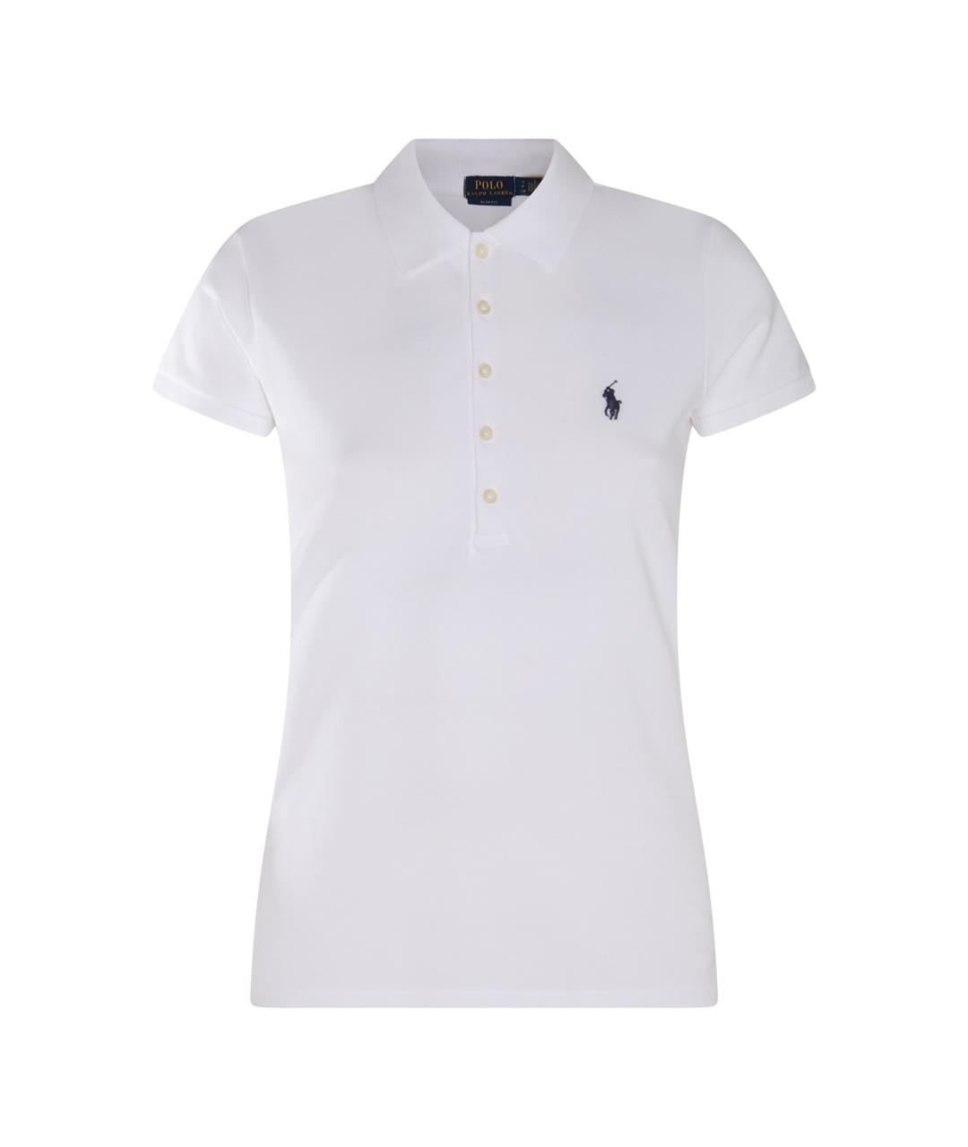 POLO RALPH LAUREN Белая хлопко-эластановая футболка, фото 1