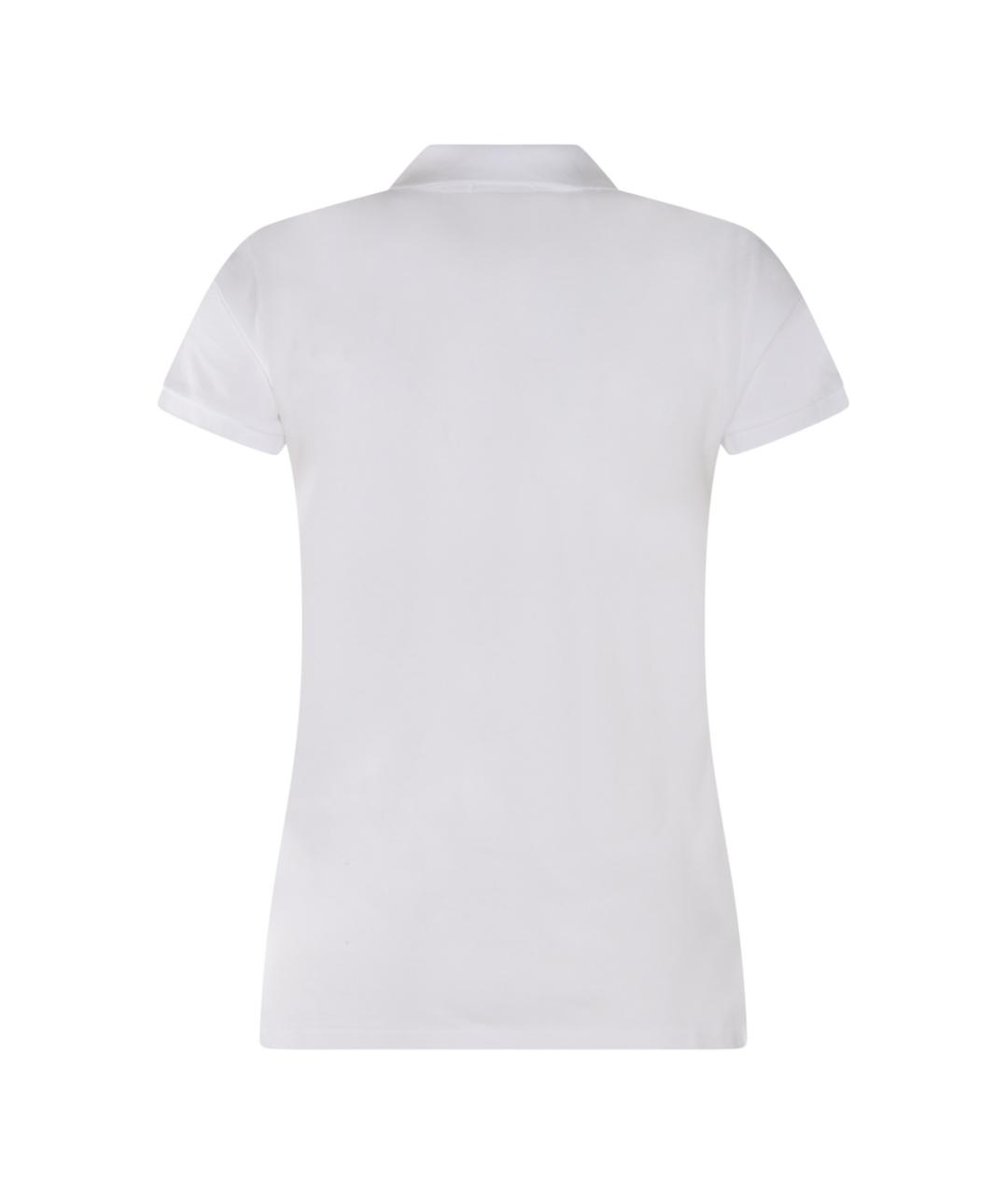 POLO RALPH LAUREN Белая хлопко-эластановая футболка, фото 2