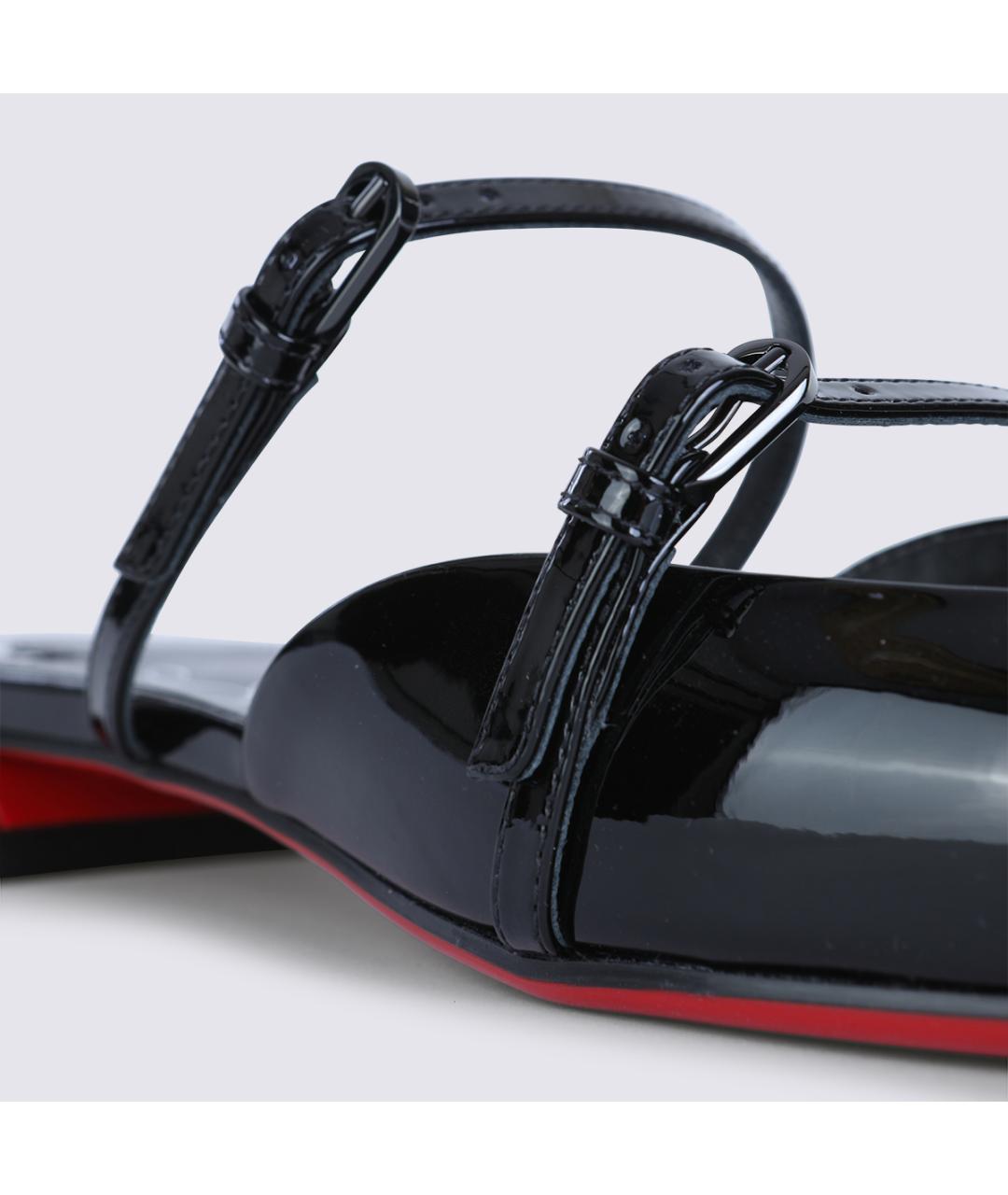 CHRISTIAN LOUBOUTIN Черные мюли из лакированной кожи, фото 5