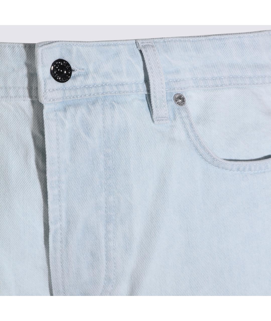 STONE ISLAND Голубые хлопковые прямые джинсы, фото 4