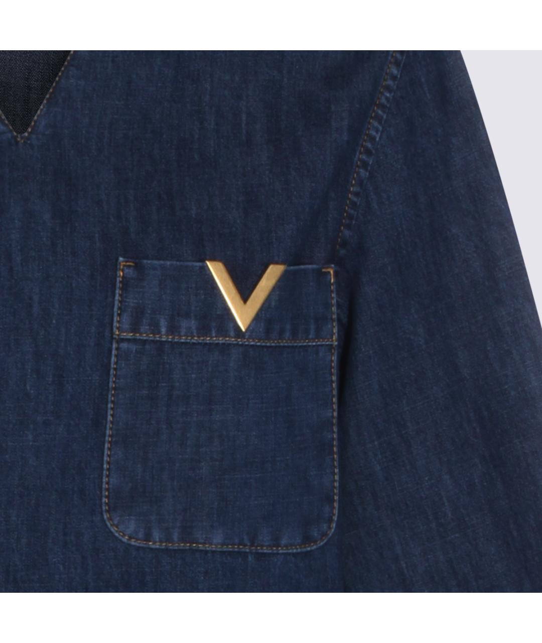 VALENTINO Синяя хлопковая футболка, фото 5