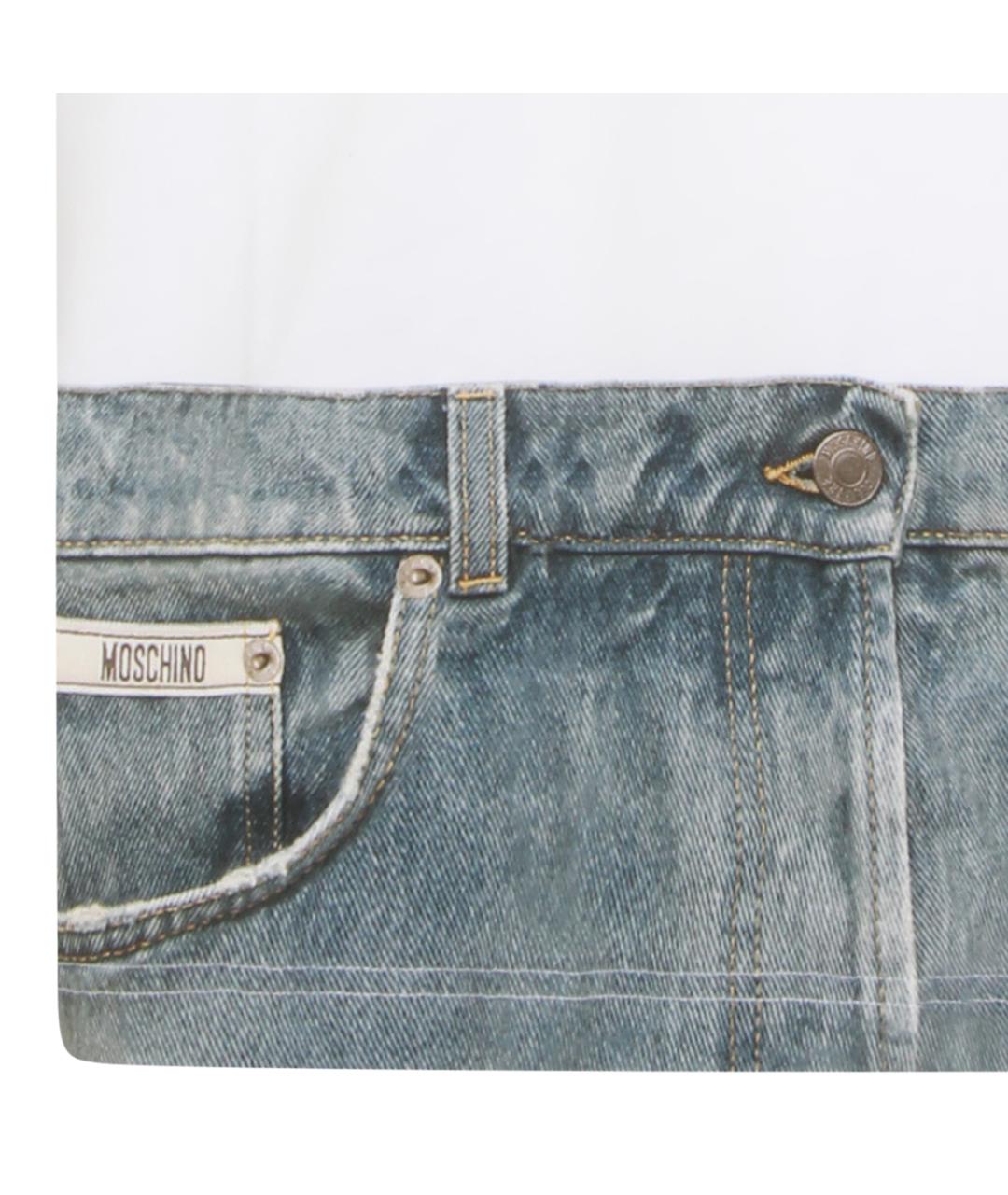 MOSCHINO Белая хлопковая футболка, фото 4