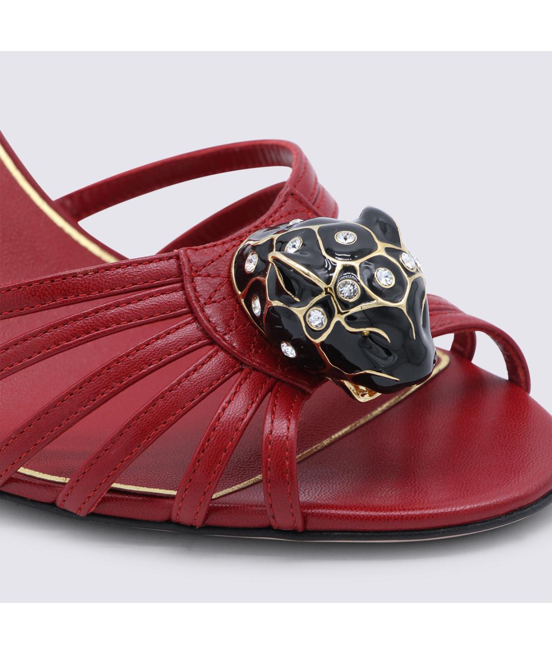 VALENTINO Красные кожаные босоножки, фото 5