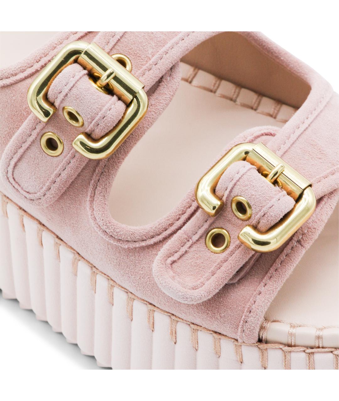 CHLOE Розовые замшевые сандалии, фото 4