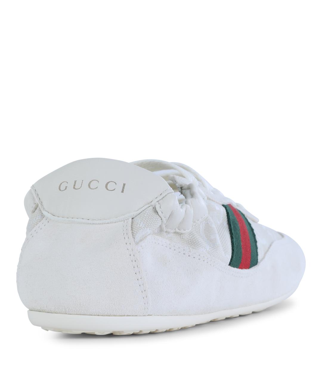 GUCCI Белые кожаные кроссовки, фото 3