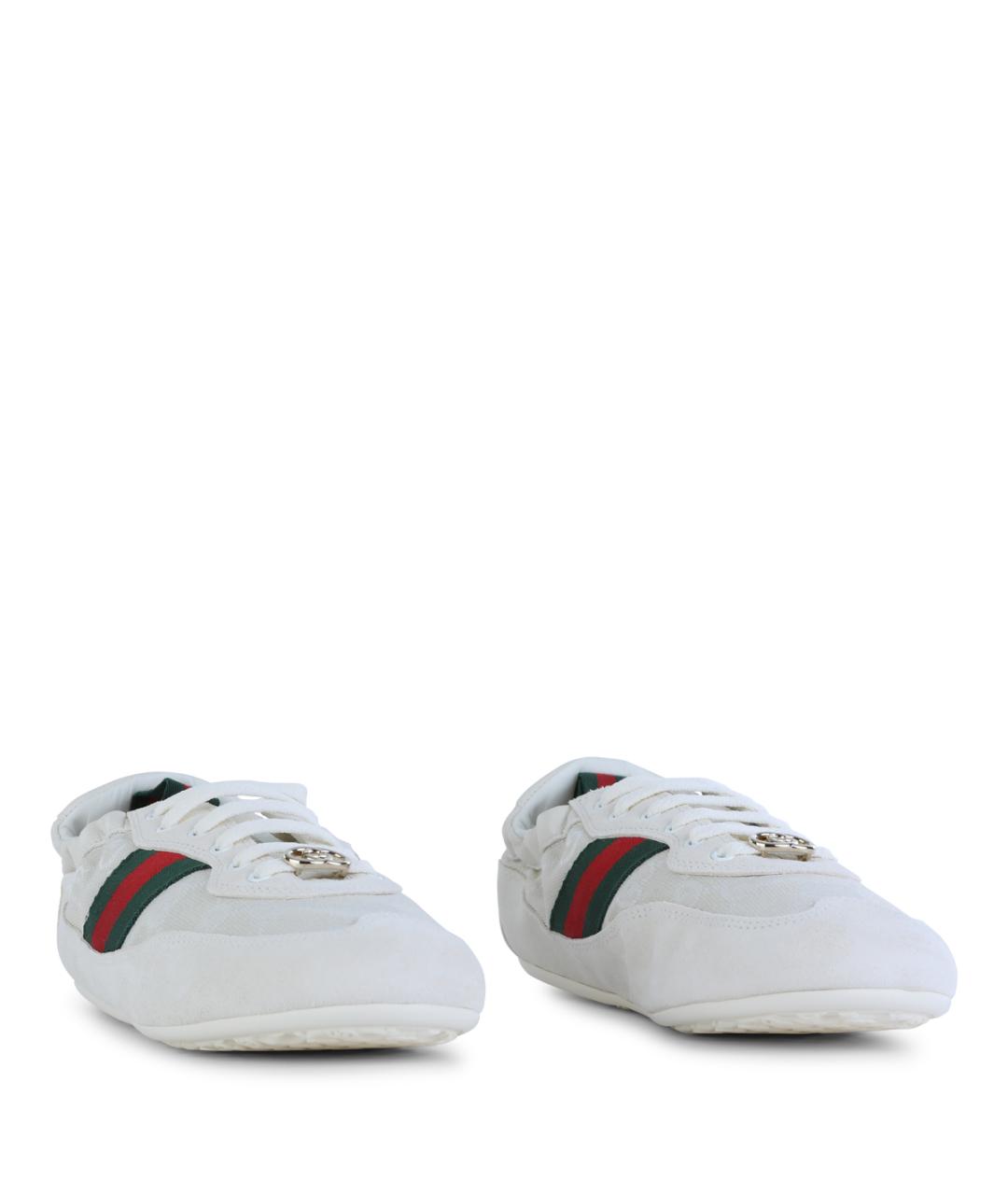 GUCCI Белые кожаные кроссовки, фото 2