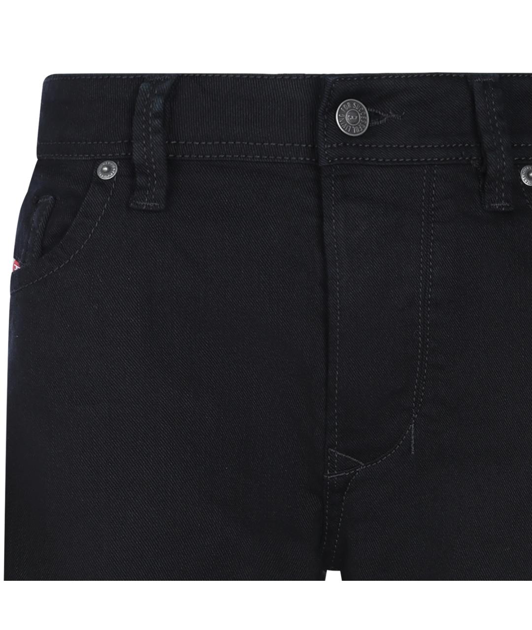 DIESEL Черные хлопковые прямые джинсы, фото 3