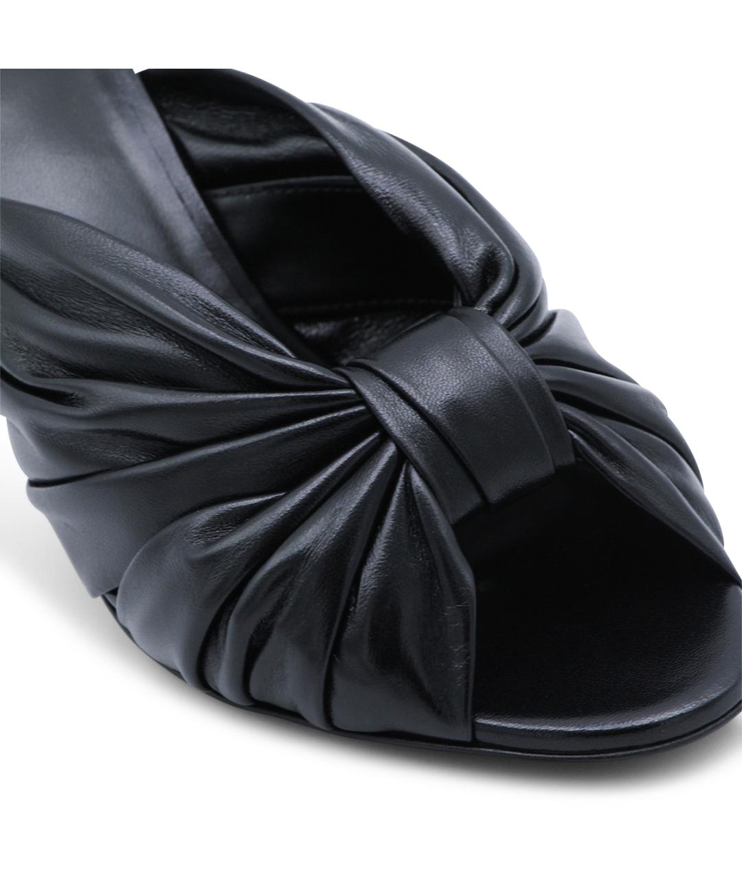 FENDI Черные кожаные мюли, фото 4
