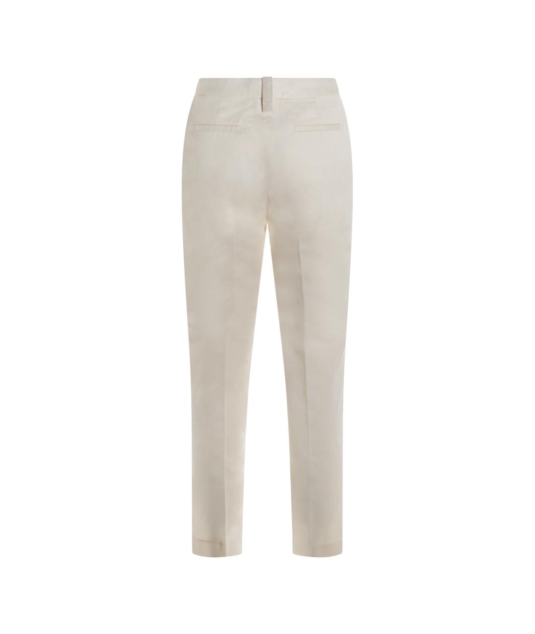 FABIANA FILIPPI Бежевые хлопковые прямые брюки, фото 2