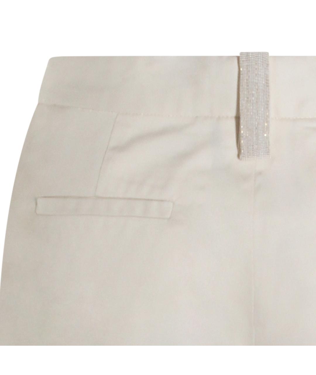 FABIANA FILIPPI Бежевые хлопковые прямые брюки, фото 4