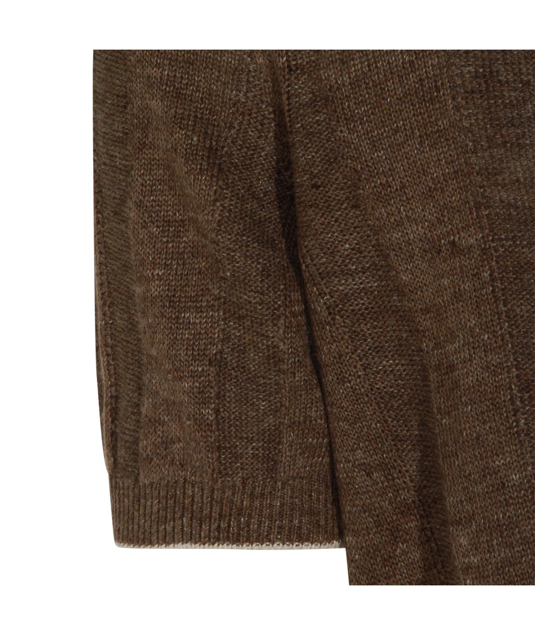 BRUNELLO CUCINELLI Коричневая льняная кэжуал рубашка, фото 4